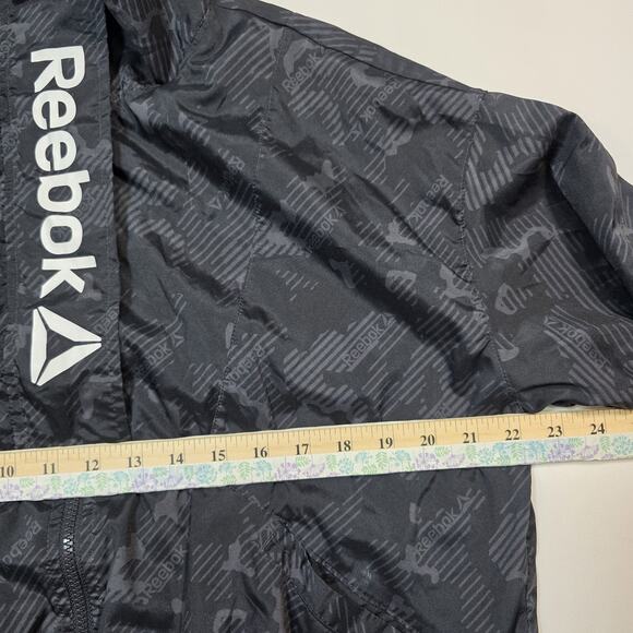 Reebok Womens M Black Printed Focus Track Jacket with Front Pockets Flap - Picture 9 of 10